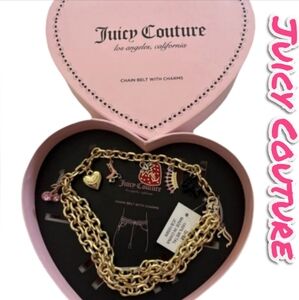 Juicy Couture Bold Gold Chain Belt With Charms - Size M/L